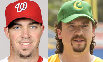 Today&#8217;s losing pitcher in the Nats-Giants tilt today, Sean Burnett, may not have been separated at birth from Kenny Powers, but he does bear a pretty striking resemblance. 