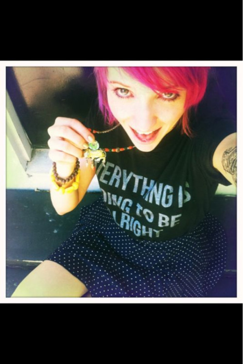 jacvanek: Sherri from Eisley rocking my Everything Is Going To Be Alright shirt. Get yours at http://www.jacvanek.com! 