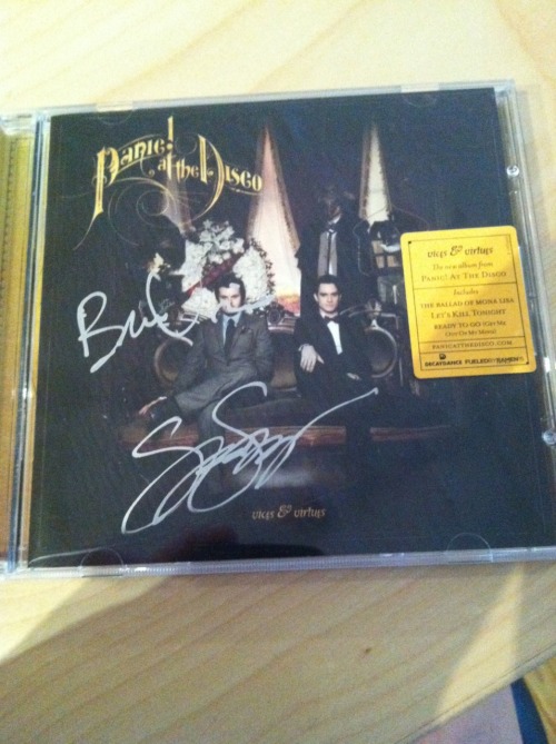 decaydance: Yesterday, Panic! at the Disco released the song Mercenary.  Well, we want to give you something just as cool as their new song! For this week’s contest, we’re giving away an autographed copy of Panic! At the Disco’s latest album, Vices and Virtues.  Just reblog this post to be automatically entered to win!  Winners will be announced Wednesday. 