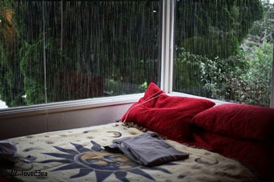 Just like it&#8217;s raining right now, outside my window&#8230; This is the time when it really feels good to hear the rain.. (: