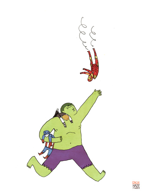 HULK TIRED OF CATCH DUTY. AVENGERS NEED STOP FALLING OFF OF...