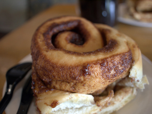 clottedcreamscone: Cinnamon Bun! at Grounds for Coffee by CanadaPenguin on Flickr. 