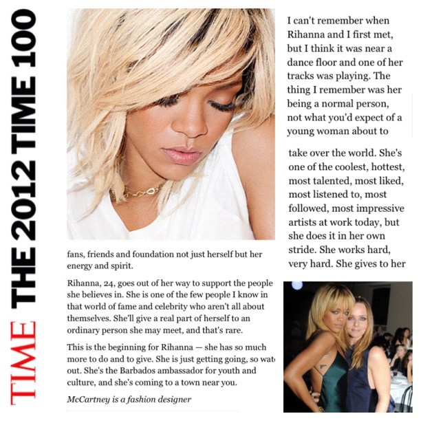 safl:

#Rihanna #TIME #TIME100 #2012 #StellaMcCartney (Taken with instagram)
