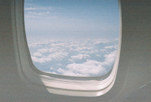 This is the view of a plane window.