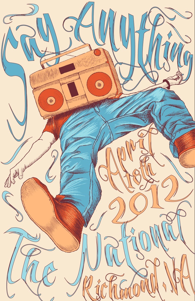 A poster design I did for a project, for Say Anything&#8217;s tour date at The National in Richmond, VA. http://promise-and-precision.tumblr.com/