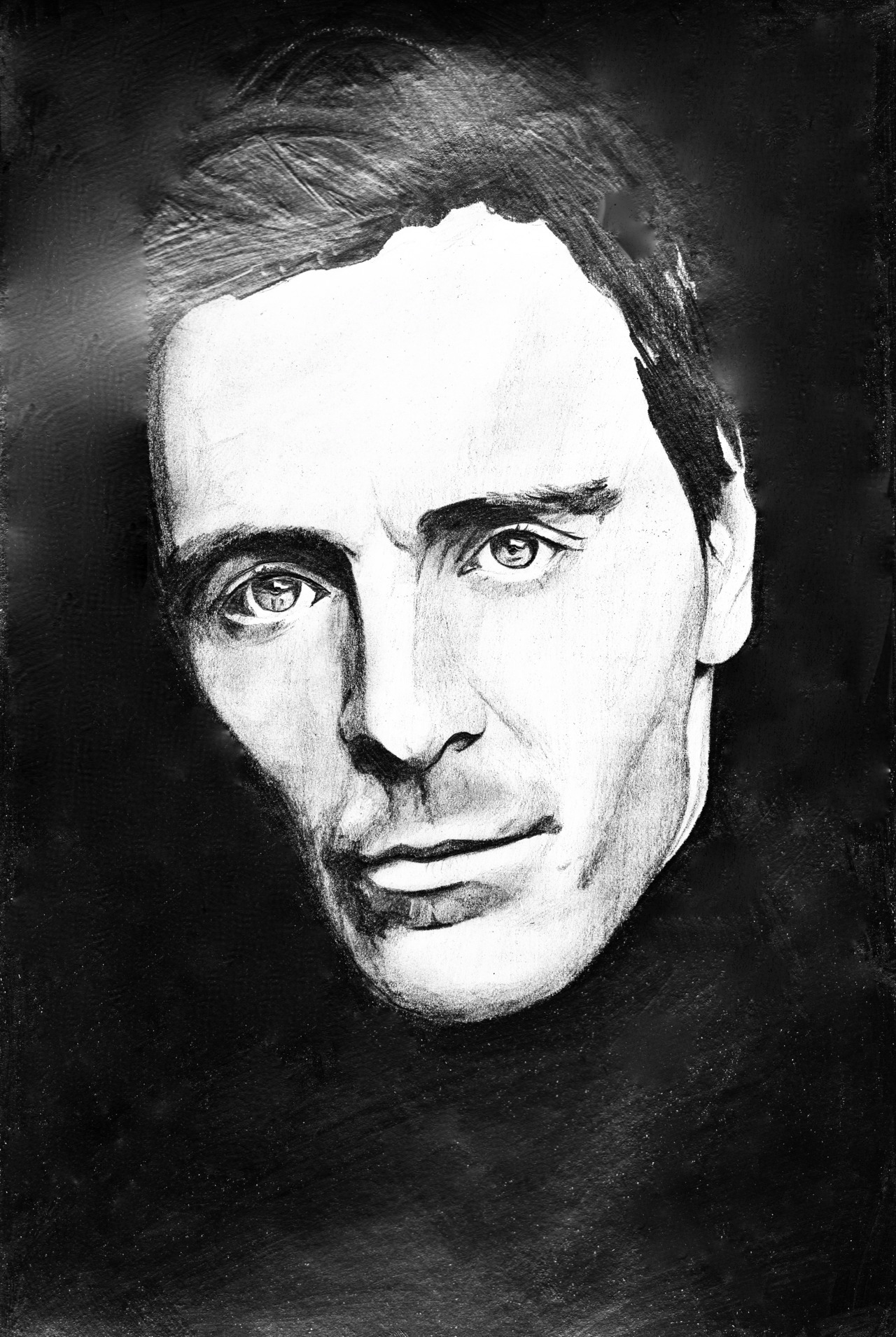 This is Michael Fassbender in graphite, I do apologise for the streak of light my scanner decided to contribute.