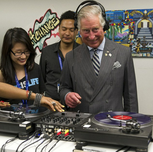 imwithkanye: The Fresh Prince of Wales. Prince Charles tried his hand at spinning a few records on Tuesday during a visit to Toronto. Just look at his face! [daily mail] 