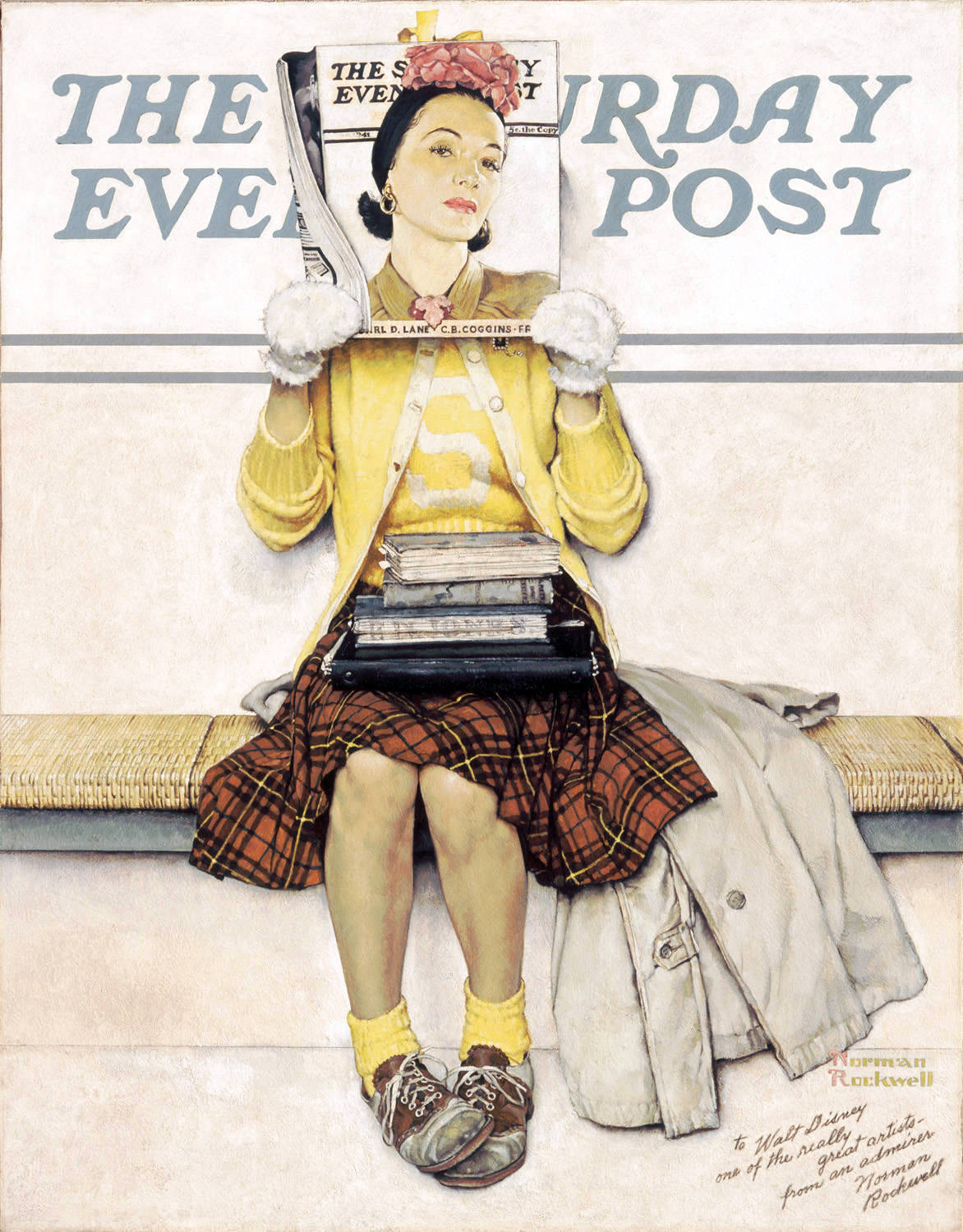 Girl Reading the Post (1941) by Norman Rockwell