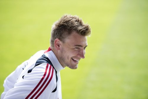 Danish forward Nicklas Bendtner attends a training session on June 7, 2012 in Kolobrzeg, on the eve of the Euro 2012 football championships opening match in Warsaw. News and LIVE Stream Available at www.nastytackle.comFind us on Facebook: - https://www.facebook.com/pages/Nasty-Tackle/136333106470179