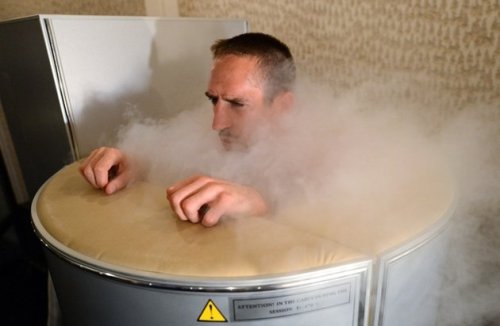 France&#8217;s national football team Franck Ribery is pictured in a medical engine used for cryotherapy at the training center in Kircha on June 7, 2012, on the eve of the Euro 2012 football championships opening match in Warsaw. France will play its first match on June 11 against England. News and LIVE Stream Available at www.nastytackle.comFind us on Facebook: - https://www.facebook.com/pages/Nasty-Tackle/136333106470179