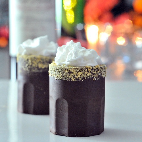 foodopia: smores shots in chocolate glasses: recipe here 