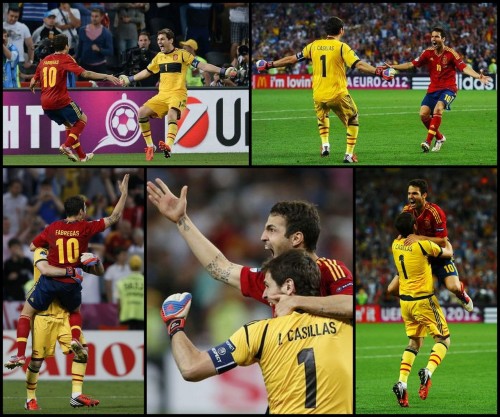 celebrating with his captain, as he once again sends spain into the next round. TO THE FINALS! #10 ♥