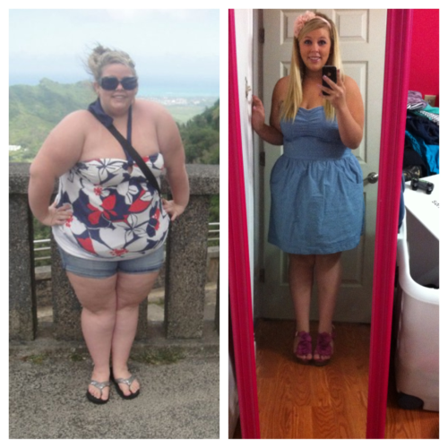 losingisthenewwinning: Here’s a little progress shot for everyone&#160;!!! Left May 2011 Right June 2012 close to a 140lbs difference :) ) 