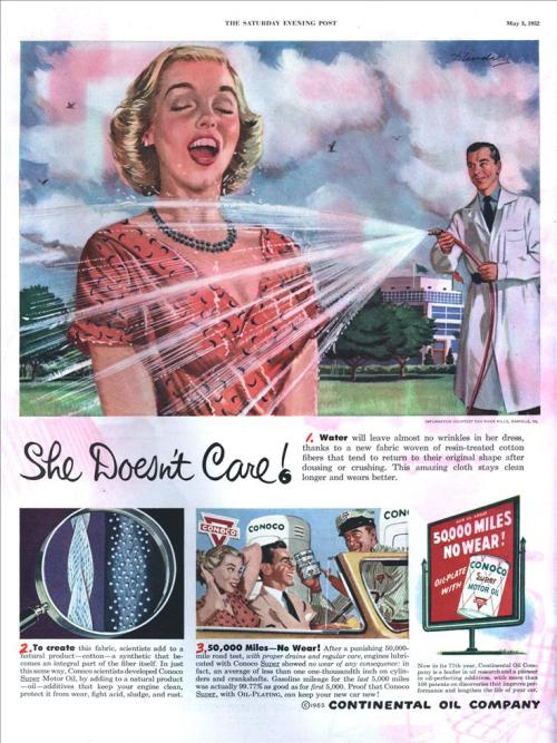 Vintage erotic Conoco ad, 1952