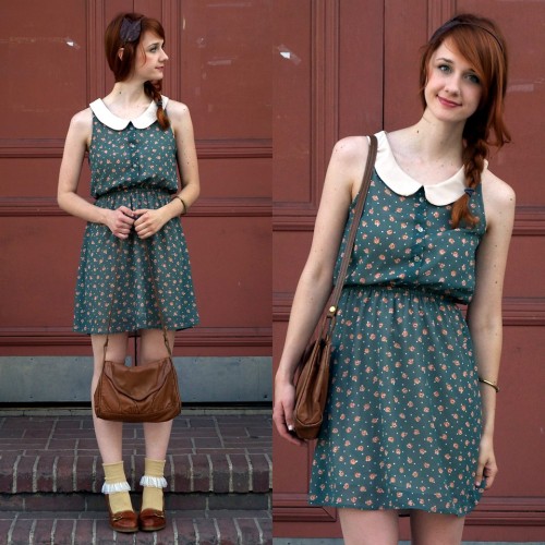 Leaves and Flowers (by Jane Bennet)<br />
Dress is from Modcloth<br />
Socks are from American Apparel