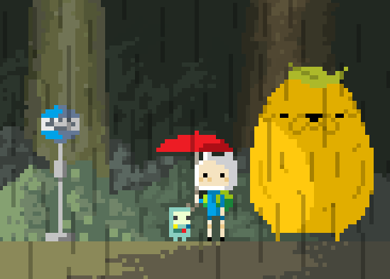 Finn and Jake Adventure Time Gifs Umbrella-My Neighbor Totoro
