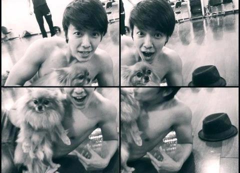 Donghae and Choco (Eunhyuk’s dog) <3 