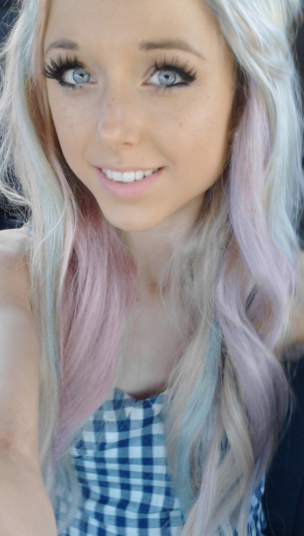 My lilac and blue hair, sorta mermaidy. 