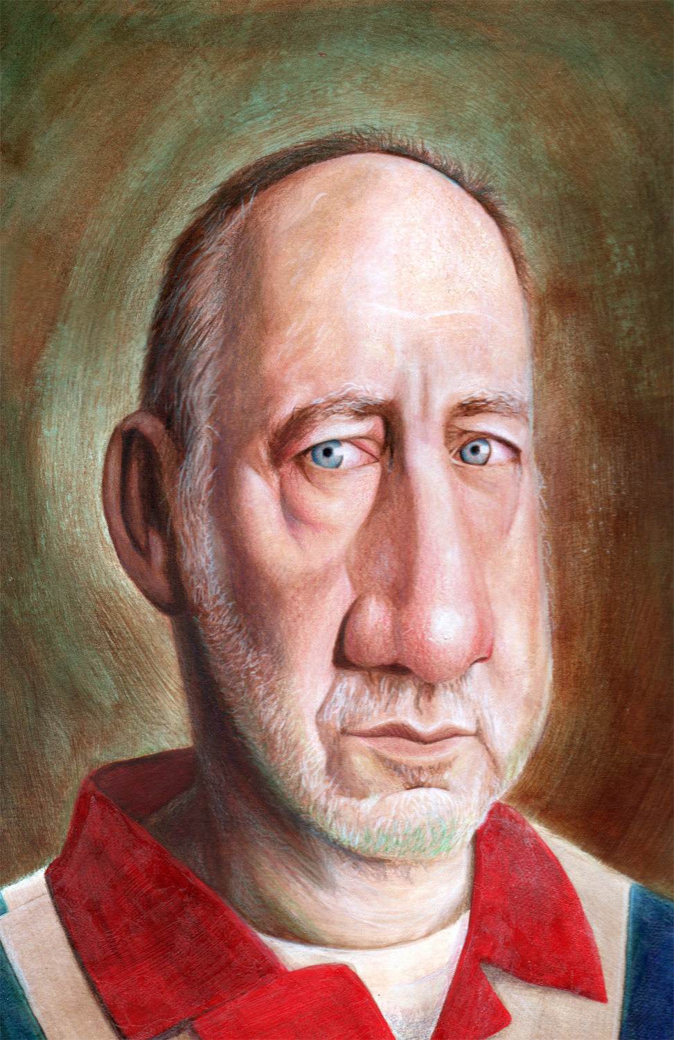 Pete Townshend of &#8216;The Who&#8217;.  Behind Blue Eyes. Mixed Media ©Brian DeYoung Illustration