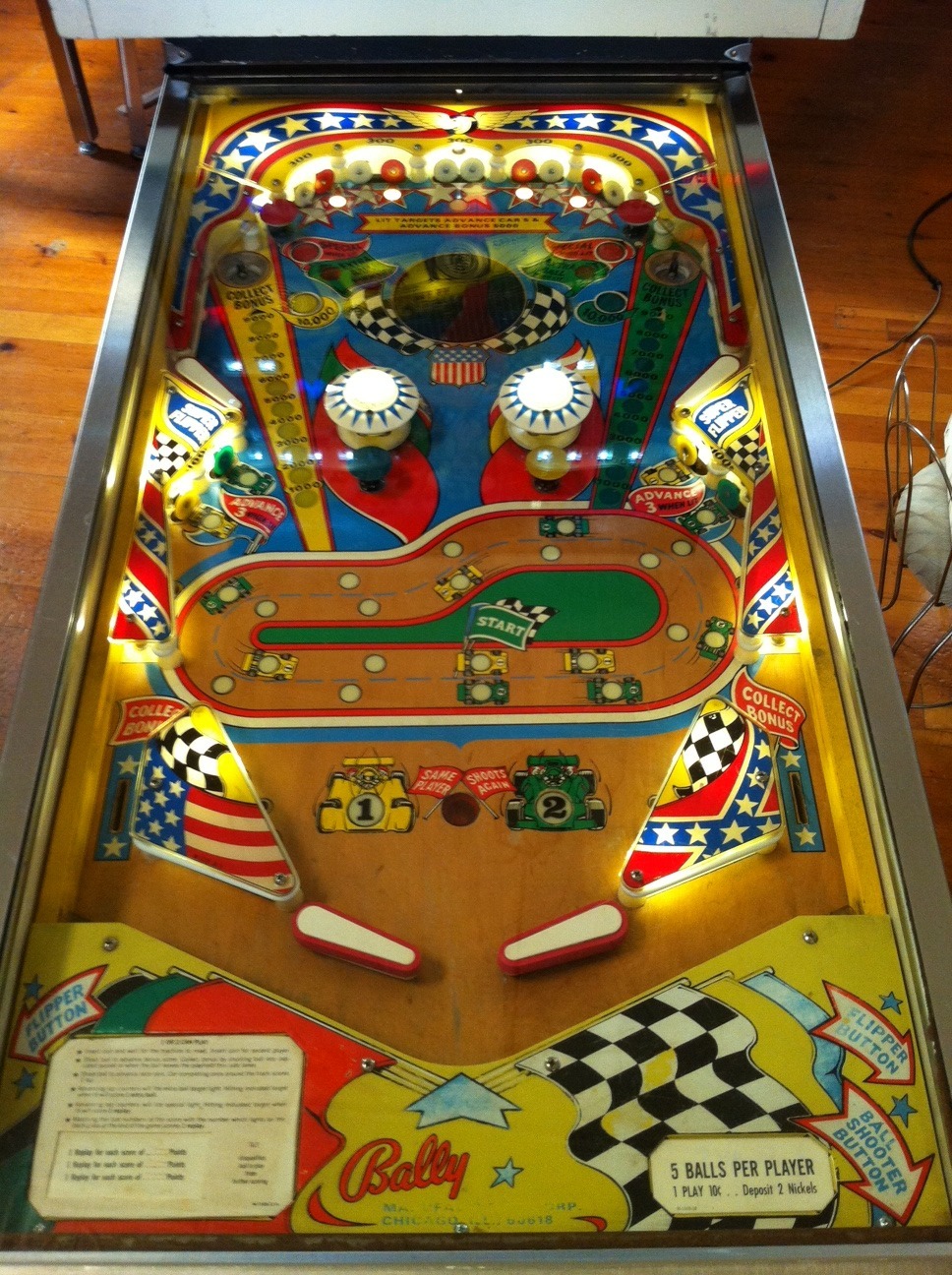 1974 bally twin win pinball machine
