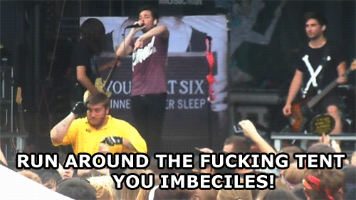 iwanttobe-deadwithmyfriends: hahah i was there when he said this, this is the Holmdel NJ date of warped. it was great security at this date of Warped was pretty awesome, I can&#8217;t lie. During Mayday and TBS, my friends and I were fairly close to the stage and the security was singing along to every word and having a damn good time pulling out crowd surfers. how shows should be!