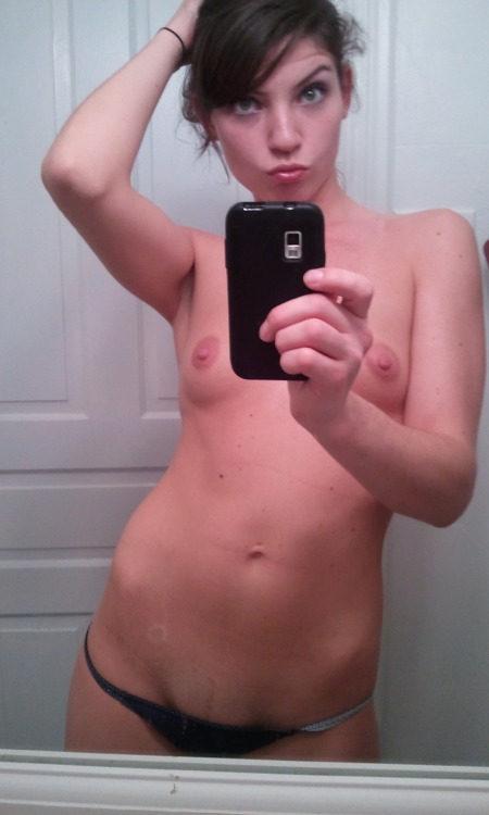 Naked small tit selfie