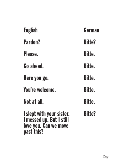 humor english German Deutschland Bitte Versatility No sprechen sie