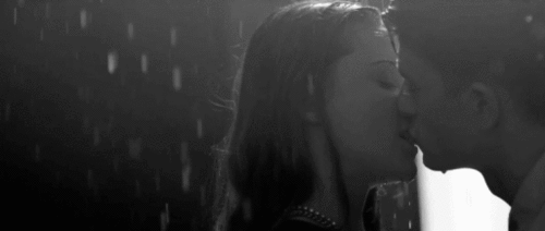 kissing in rain gif